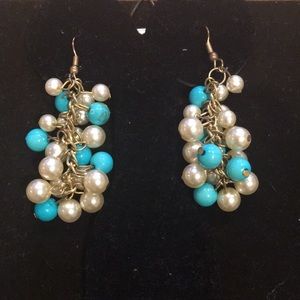 Very cute turquoise and pearl earrings